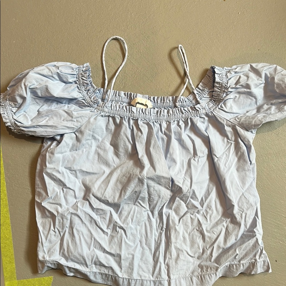 Light Blue Off-Shoulder Women's Top